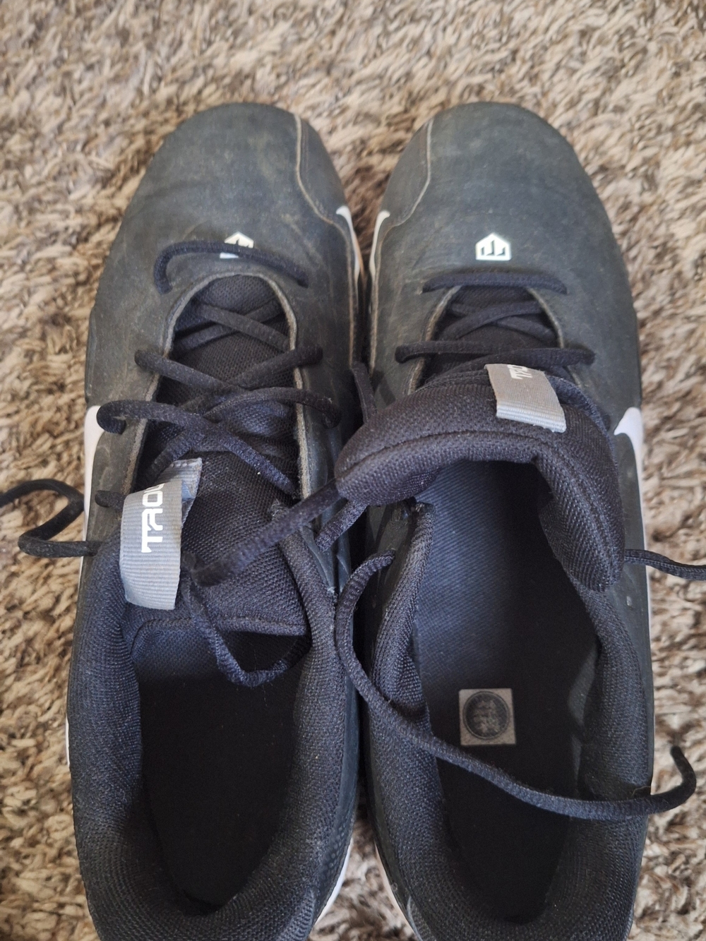 Nike Men Football Sports Cleats in Black - 10.5 Size